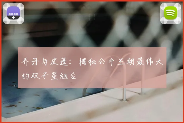 乔丹与皮蓬:揭秘公牛王朝最伟大的双子星组合
